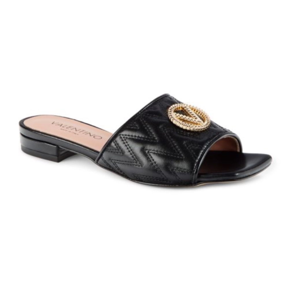 VALENTINO BY MARIO VALENTINO Africa Quilted Leather Slip On Sandals